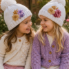 gorros flores bordadas