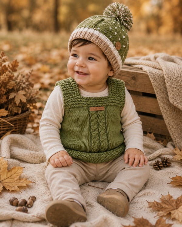 chaleco ochitos y gorro pintitas chaleco ochitos y gorro pintitas