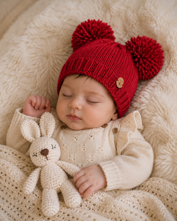 gorro doble pompón