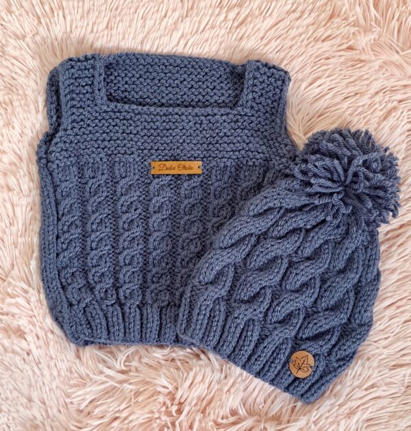 conjunto de chaleco y gorro con ochos conjunto de chaleco y gorro con ochos