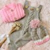 conjunto de jardinero, saco y gorro pintitas tejidos a mano en lana hipoalergénica conjunto de jardinero, saco y gorro pintitas tejidos a mano en lana hipoalergénica