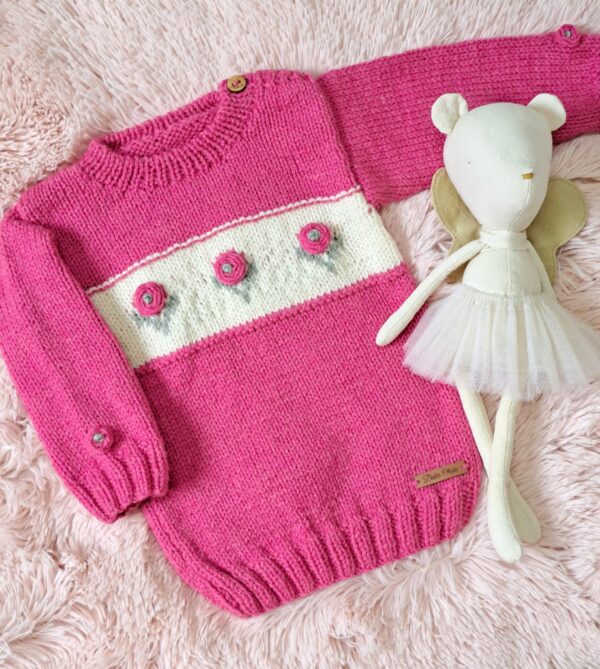 sweater flowers tejido y bordado a mano con lana hipoalergénica sweater flowers tejido y bordado a mano con lana hipoalergénica