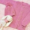 conjunto de saco y gorro con ochitos calados, tejidos a mano en lana hipoalergénica conjunto de saco y gorro con ochitos calados, tejidos a mano en lana hipoalergénica