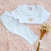 conjunto de saco ochitos calados tejido en hilo de algodón con conjunto broderie de algodón conjunto de saco ochitos calados tejido en hilo de algodón con conjunto broderie de algodón