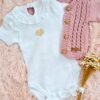 conjunto de saco ochitos calados tejido en hilo de algodón con conjunto broderie de algodón conjunto de saco ochitos calados tejido en hilo de algodón con conjunto broderie de algodón