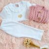 conjunto de saco ochitos calados tejido en hilo de algodón con conjunto broderie de algodón conjunto de saco ochitos calados tejido en hilo de algodón con conjunto broderie de algodón