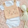 conjunto de chaleco tejido y bordado a mano en hilo de algodón con body de algodón conjunto de chaleco tejido y bordado a mano en hilo de algodón con body de algodón