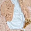 conjunto de saco calado tejido en hilo de algodón con conjunto romántico de algodón conjunto de saco calado tejido en hilo de algodón con conjunto romántico de algodón