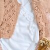 conjunto de saco calado tejido en hilo de algodón con conjunto romántico de algodón conjunto de saco calado tejido en hilo de algodón con conjunto romántico de algodón
