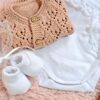conjunto de saco calado tejido en hilo de algodón con conjunto romántico de algodón conjunto de saco calado tejido en hilo de algodón con conjunto romántico de algodón