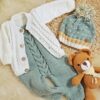 conjunto de jardinero, saco y gorro conjunto de jardinero, saco y gorro