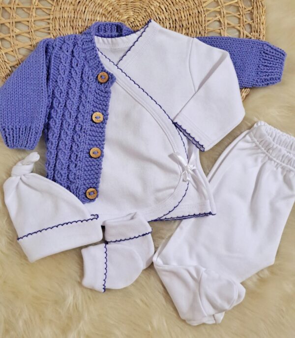 conjunto de saco con ochitos calados tejido en hilo de algodón con conjunto de algodón conjunto de saco con ochitos calados tejido en hilo de algodón con conjunto de algodón