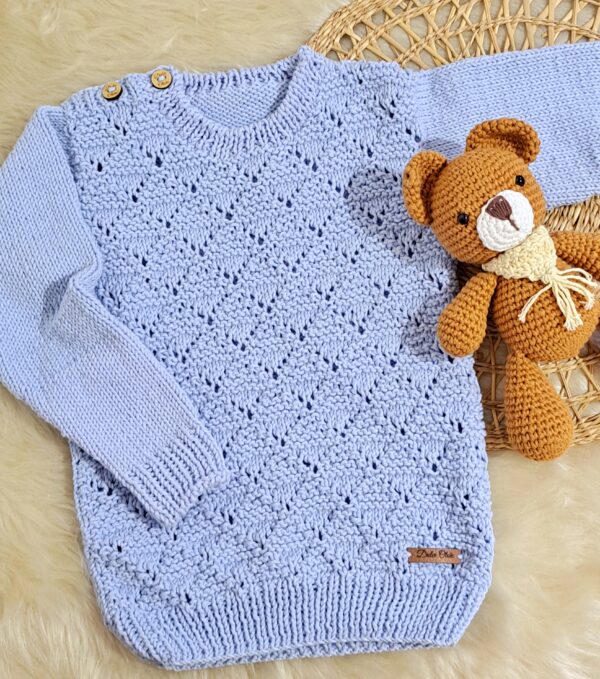 sweater calado celeste