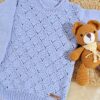 sweater calado celeste