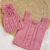 chaleco y gorro ochos rosa viejo