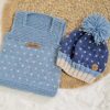 conjunto chaleco y gorro pintitas
