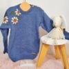 sweater romántico tejido y bordado a mano con lana hipoalergénica sweater romántico tejido y bordado a mano con lana hipoalergénica