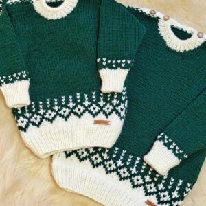 sweater con guarda de jacquard