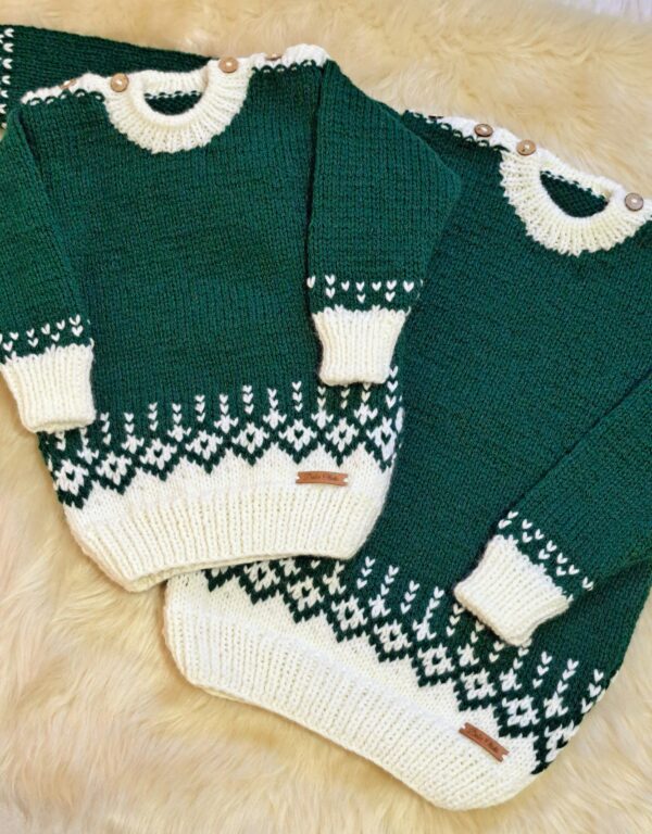 sweater con guarda de jacquard