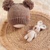 gorro doble pompon