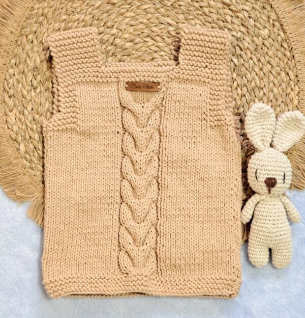 chaleco con trenza corazon