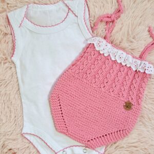conjunto romántico de enterito con puntilla y body de algodón conjunto romántico de enterito con puntilla y body de algodón