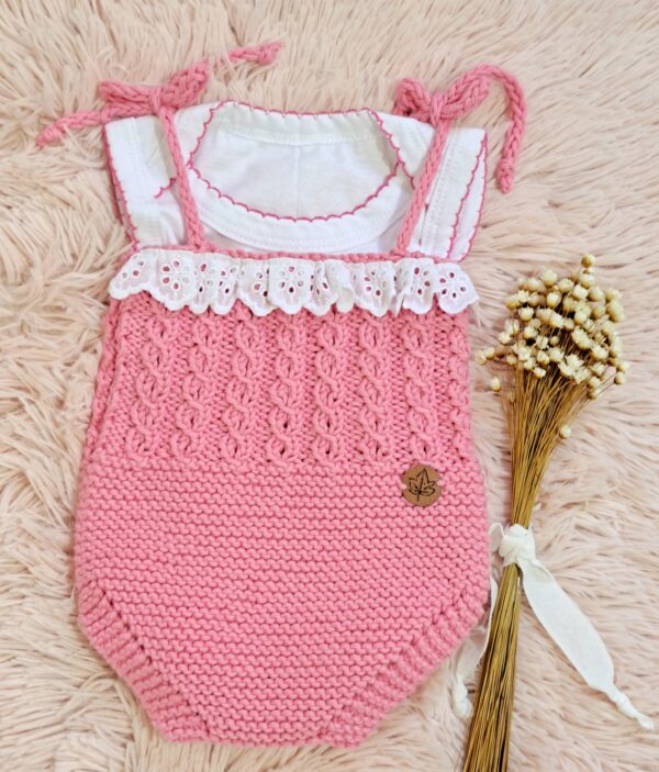 conjunto romántico de enterito con puntilla y body de algodón conjunto romántico de enterito con puntilla y body de algodón