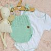 conjunto de enterito con ochitos y body de algodón