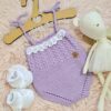 conjunto romántico de enterito con puntilla y body de algodón con florcitas mas zapatitos