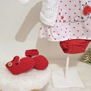 zapatitos para bebés tejidos a mano en hilo de algodón
