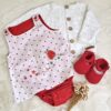 conjunto de jumper de algodón con saquito y zapatitos tejidos a mano en hilo de algodón conjunto de jumper de algodón con saquito y zapatitos tejidos a mano en hilo de algodón