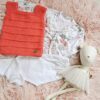 conjunto de chaleco tejido a mano en hilo de algodón con batita y ranita de algodón conjunto de chaleco tejido a mano en hilo de algodón con batita y ranita de algodón