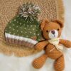 gorro pintitas tejido a mano con lana hipoalergénica