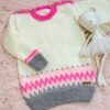 sweater con guarda de jacquard tejido a mano con lana hipoalergénica sweater con guarda de jacquard tejido a mano con lana hipoalergénica