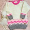 sweater con guarda de jacquard tejido a mano con lana hipoalergénica sweater con guarda de jacquard tejido a mano con lana hipoalergénica