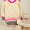 sweater con guarda de jacquard tejido a mano con lana hipoalergénica sweater con guarda de jacquard tejido a mano con lana hipoalergénica