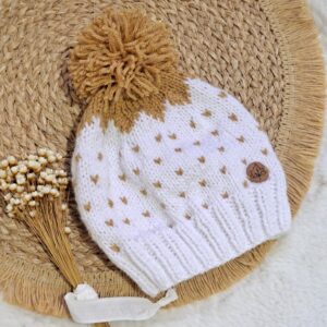 gorro pintitas tejido a mano con lana hipoalergénica
