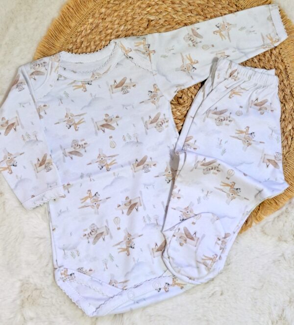 conjunto de algodón pima tiernos avioncitos