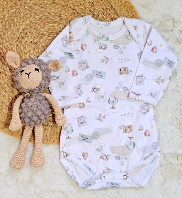 body de algodón pima estampa tierno viajero body de algodón pima estampa tierno viajero