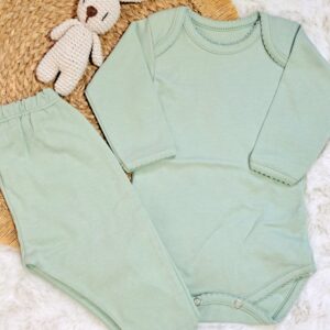 conjunto de body y ranita de algodón pima