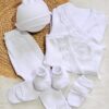 ajuar voladitos de 6 prendas – algodón blanco con detalles de puntilla