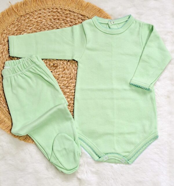 conjunto de algodón pima liso v – 2 prendas