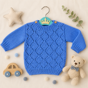 sweater calado azul