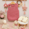 chaleco tejido y bordado a mano en lana hipoalergénica
