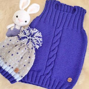 Conjunto de Chaleco y Gorro Pintitas