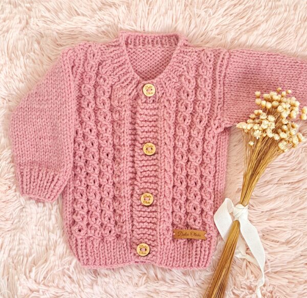 saco rosa viejo ochitos calados