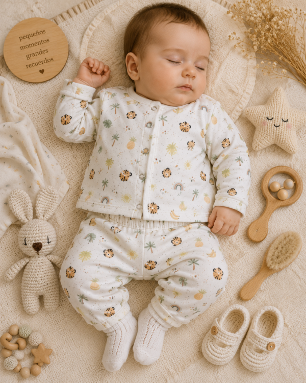conjunto de plush celeste animalitos – 2 prendas