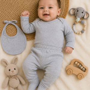 conjunto de body y ranita de algodón pima