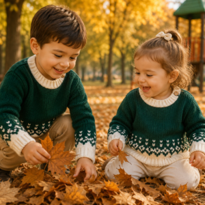 sweater con guarda de jacquard