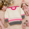 sweater con guarda de jacquard tejido a mano con lana hipoalergénica sweater con guarda de jacquard tejido a mano con lana hipoalergénica